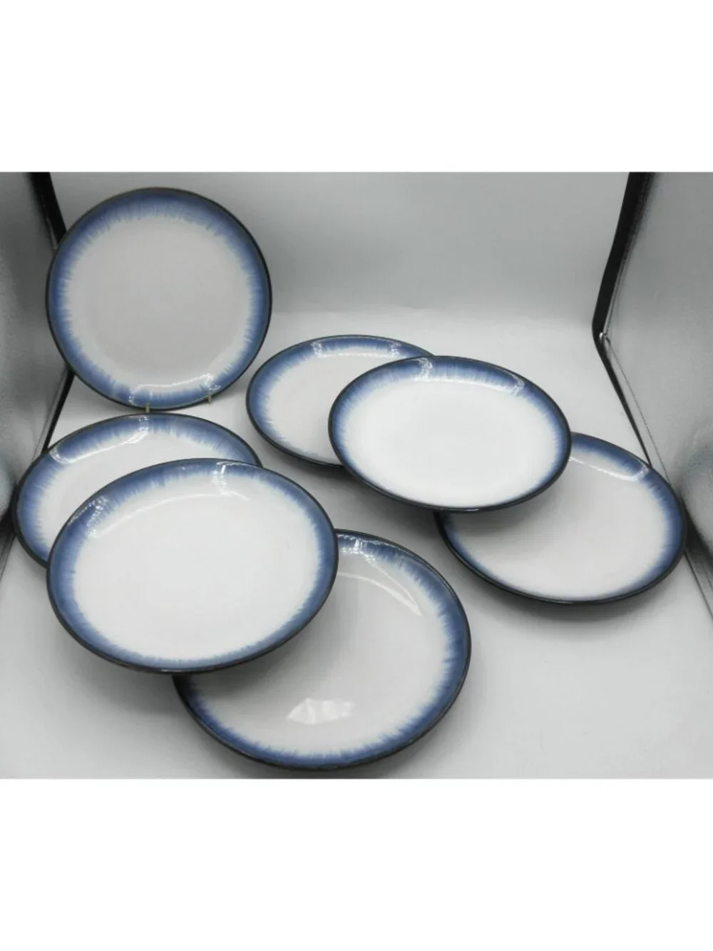 Lunar Blue by Mikasa 8-3/8 inch Salad Plates Set of 7 Pattern Code: MIKLUB
